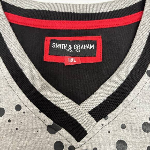 Smith And Graham Mens 2XL Short Sleeve Black/Gray Printed Shirt Hustle Today - Picture 3 of 10